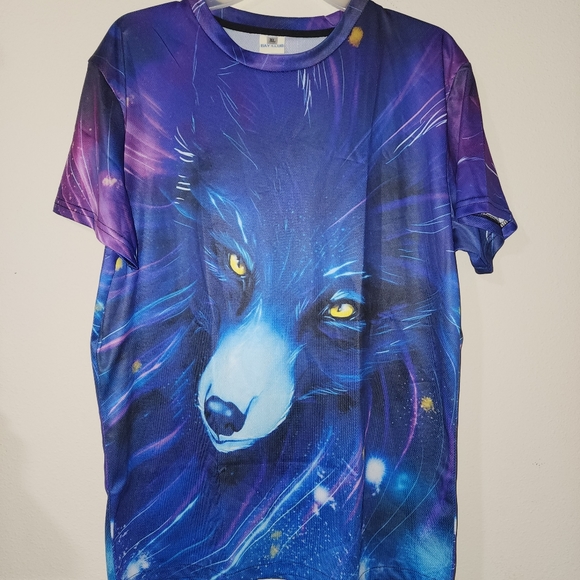 Blue Wolf All Over Print XL Tshirt - Picture 3 of 4